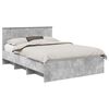 vidaXL Cadru de pat Gri din beton 140 x 200 cm Lemn prelucrat