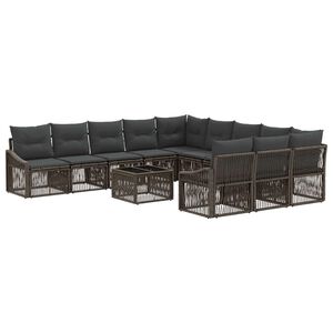 vidaXL Set de canapele pentru grădină 12 buc. Gri poliratan
