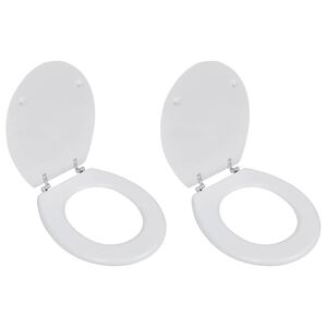 vidaXL Capace WC, 2 buc., alb, MDF