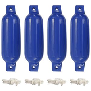 vidaXL Bară de protecție barcă, 4 buc., albastru, &Oslash; 11x40 cm, PVC