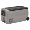 vidaXL Ladă frigorifică cu roată și m&acirc;ner 50 L, negru și gri, PP & PE