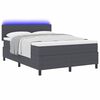 vidaXL Pat cu arc LED cu headboard Gri &icirc;nchis și alb 140 x 200 cm
