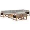 vidaXL Set de canapele de exterior 9 buc. Natural și Gri deschis