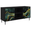vidaXL Cabinet TV WIJHE 102 x 33 x 51 cm Stejar Negru Lemn prelucrat