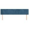 vidaXL Tăblie pat cu aripioare albastru închis 203x16x78/88 cm catifea