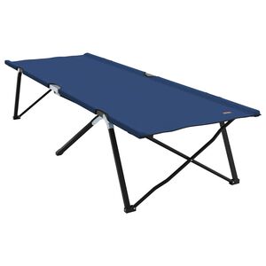vidaXL Pat pliabil pentru camping Manual albastru 206 x 76 x 74 cm