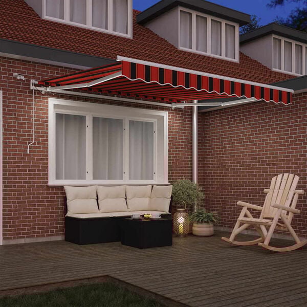 vidaXL Cortina Retractabilă Portocalie și maro 300 x 250 cm