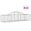 vidaXL Coșuri gabion arcuite 14 buc, 200x50x40/60 cm, fier galvanizat