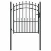 vidaXL Poartă de gard cu țepi EMMEN 125 x 100 cm Gri