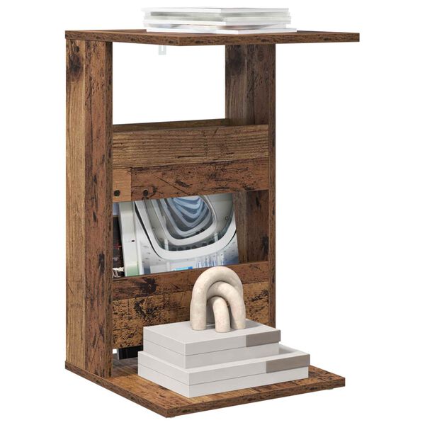 vidaXL Masă laterală Lemn vechi 40 x 35 x 60,5 cm Lemn compozit