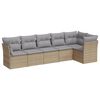 vidaXL Set canapele de grădină cu perne, 6 piese, bej, poliratan