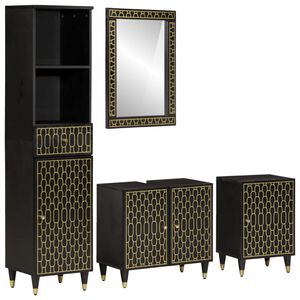 vidaXL Set mobilier de baie, 4 piese, lemn masiv de mango