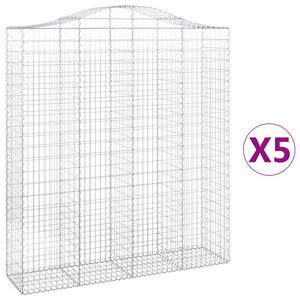 vidaXL Coșuri gabion arcuite, 5 buc, 200x50x220/240cm, fier galvanizat