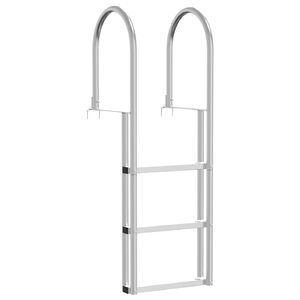 vidaXL Ladder dock cu 3 pași Argintiu 45 x 11,5 x 134 cm Aluminiu