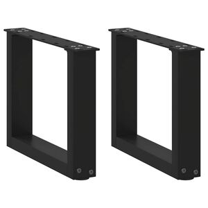 vidaXL Picioare pentru măsuță de cafea &icirc;n formă de U, 2 buc., negru, 40x(30-31) cm, oțel