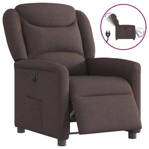 vidaXL Fotoliu rabatabil electric, maro &icirc;nchis, material textil