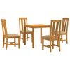 vidaXL Set de dining 5 buc. Bej Lemn de stejar masiv
