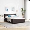 vidaXL Pat boxspring cu saltea Maro &icirc;nchis 140 x 190 cm țesătură