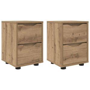 vidaXL Mese de noptieră 2 pcs Stejar Artizanal 30,5 x 30 x 43 cm