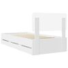 vidaXL Cadru de pat cu headboard Alb 100 x 200 cm Lemn prelucrat