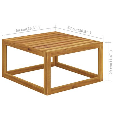 vidaXL Set mobilier de grădină, 3 piese, perne crem, lemn masiv acacia