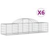 vidaXL Coșuri gabion arcuite 6 buc, 200x50x40/60 cm, fier galvanizat