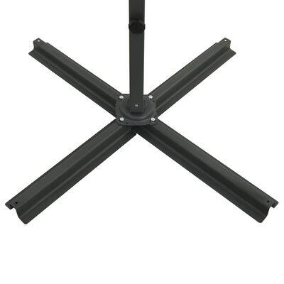 vidaXL Umbrelă suspendată cu stâlp și LED-uri, negru, 250 cm