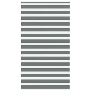 vidaXL Jaluzea tip zebra gri &icirc;nchis lățime țesătură 120,9 cm poliester