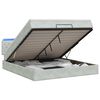 vidaXL Pat Ottoman cu Saltea și LED Gri deschis 140 x 190 cm Catifea