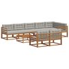 vidaXL Set de canapele de exterior 9 pcs Natural și gri deschis