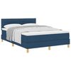vidaXL Pat cu arcuri cu pernă Manual albastru 140 x 190 cm țesătură