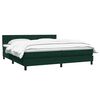 vidaXL Pat box spring cu saltea, verde &icirc;nchis, 180x220 cm, catifea