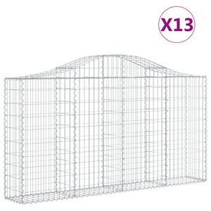 vidaXL Coșuri gabion arcuite 13 buc, 200x30x100/120 cm fier galvanizat