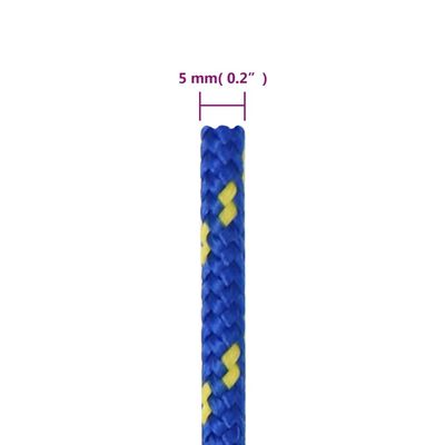 vidaXL Frânghie de barcă, albastru, 5 mm, 50 m, polipropilenă