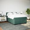 vidaXL Pat box spring cu saltea, verde &icirc;nchis, 160x200 cm, catifea