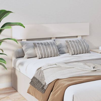 vidaXL Tăblie de pat, alb, 144x3x81 cm, lemn masiv de pin