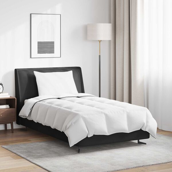 vidaXL Duvet de iarnă cu pernă 2 pcs Alb Pene de rață