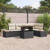 vidaXL Set de canapele pentru grădină 6 pcs Negru Rattan poli