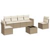 vidaXL Set canapele de grădină, 7 piese, cu perne, bej, poliratan