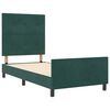 vidaXL Pat cu arcuri cu headboard Verde &icirc;nchis 100 x 200 cm Catifea