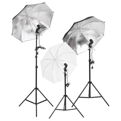 vidaXL Kit lumini studio foto cu trepiede și umbrele