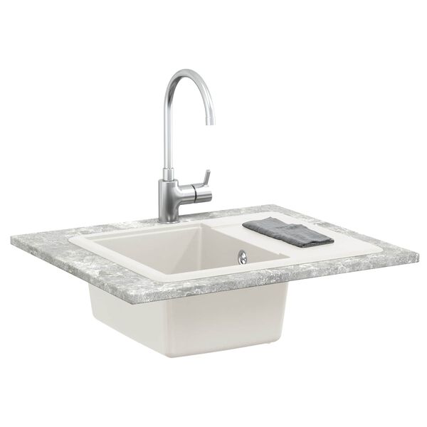 vidaXL Chiuvetă Alb 560 x 460 mm 80% Quartz și 20% Rășină