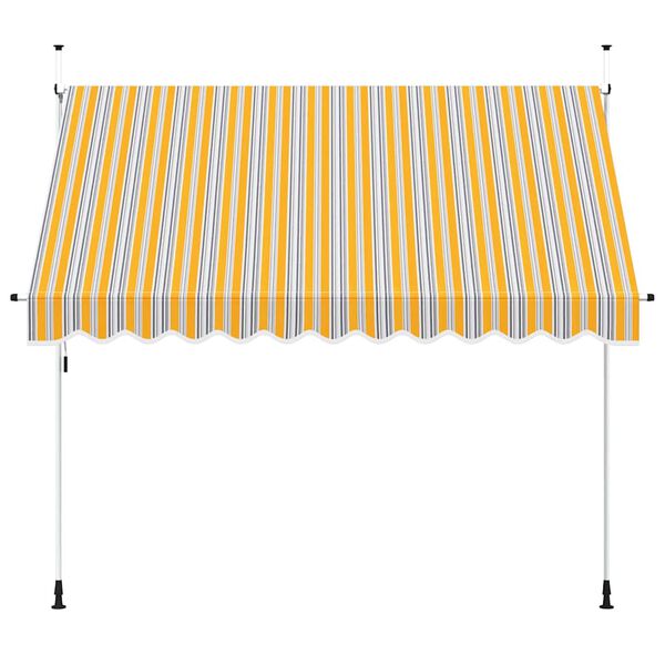 vidaXL Copertină retractabilă manual, dungi galben și albastru, 300 cm
