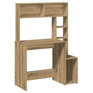 vidaXL Birou cu rafturi stejar artizanal 100x45x140 cm, lemn prelucrat