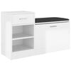 vidaXL Banchetă pantofar alb extralucios 94,5x31x57cm lemn prelucrat