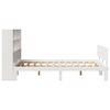 vidaXL Pat cu bibliotecă fără saltea, alb, 120x190 cm, lemn masiv pin