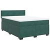 vidaXL Pat box spring cu saltea, verde &icirc;nchis, 140x200 cm, catifea