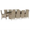 vidaXL Set mobilier de grădină cu perne, 11 piese, bej, poliratan