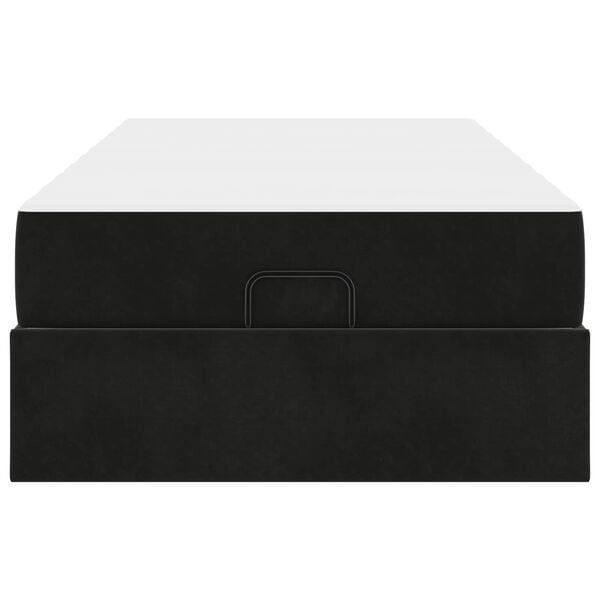 vidaXL Cadru de pat cu saltea cu saltea 2 pcs Negru Catifea