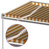 vidaXL Copertină retractabilă manual cu LED, galben & alb, 6x3 m